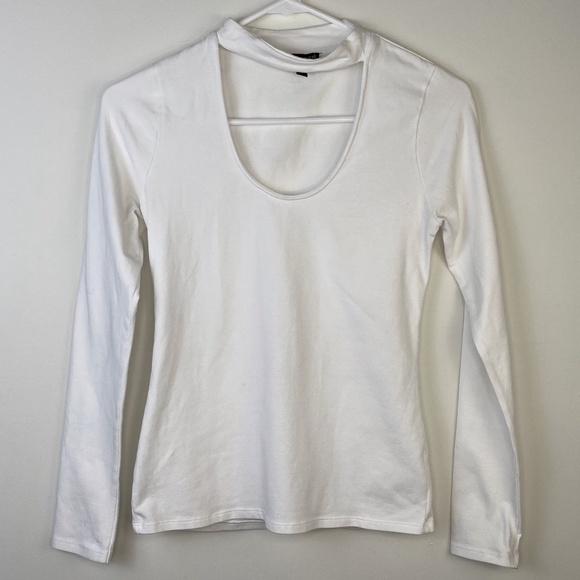 Express Shirt, Choker Collar, White Size Small - Picture 1 of 3